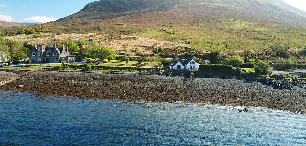 The Boathouse is a modern luxury self catering accommodation in Sconser on the Isle of Skye with sea and mountain views